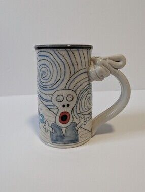 Tom Edwards "Wallyware" handmade ceramic mugs It's Decaf nated Artist: The mugs